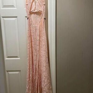 Elegant Lace Pink Gown